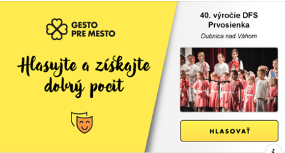 Hlasujeme za projekt DFS Prvosienka v Gesto pre mesto.