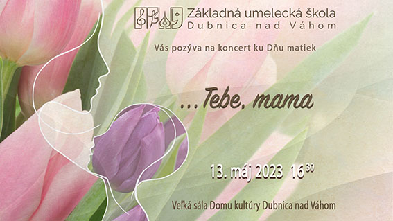 Pozvánka na koncert pri príležitosti Dňa matiek.