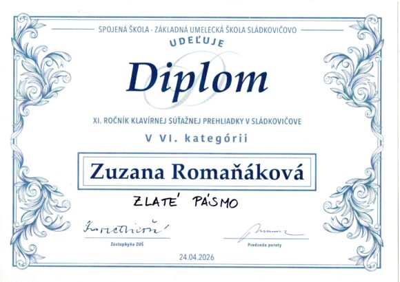 ZUZANKA Krásny úspech, 2. miesto našej žiačky